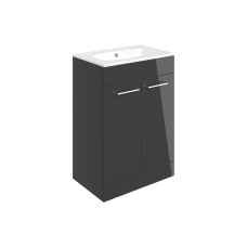 Pilton 610mm Two Door Floor Standing Unit and Basin Anthracite